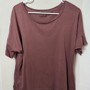 Abercrombie & Fitch Vintage Red Ruffle Sleeved Tee